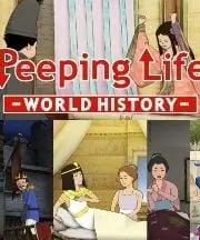 Poster depicting Peeping Life: World History