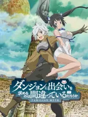 Poster depicting Dungeon ni Deai wo Motomeru no wa Machigatteiru no Darou ka