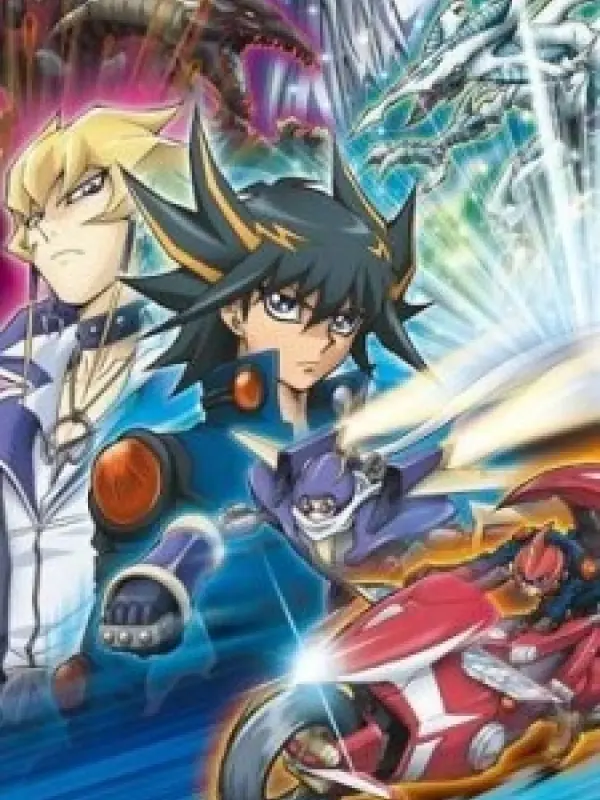 Poster depicting Yu-Gi-Oh! 5D's: Shinkasuru Kettou! Stardust vs. Red Demon's