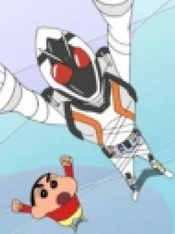 Poster depicting Kamen Rider Fourze X Crayon Shin-chan