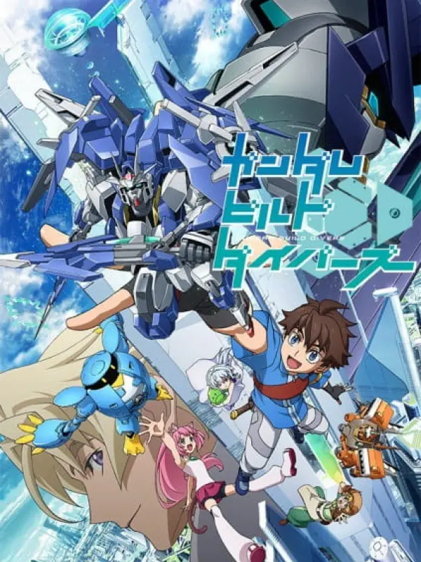 Poster depicting Gundam Build Divers